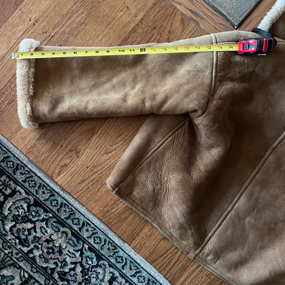 Saks Fifth Avenue Tan Shearling Jacket - Picture 6 of 7